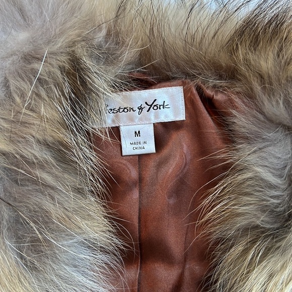 Preston &York women’s brown leather and fur jacket szM - Picture 4 of 7